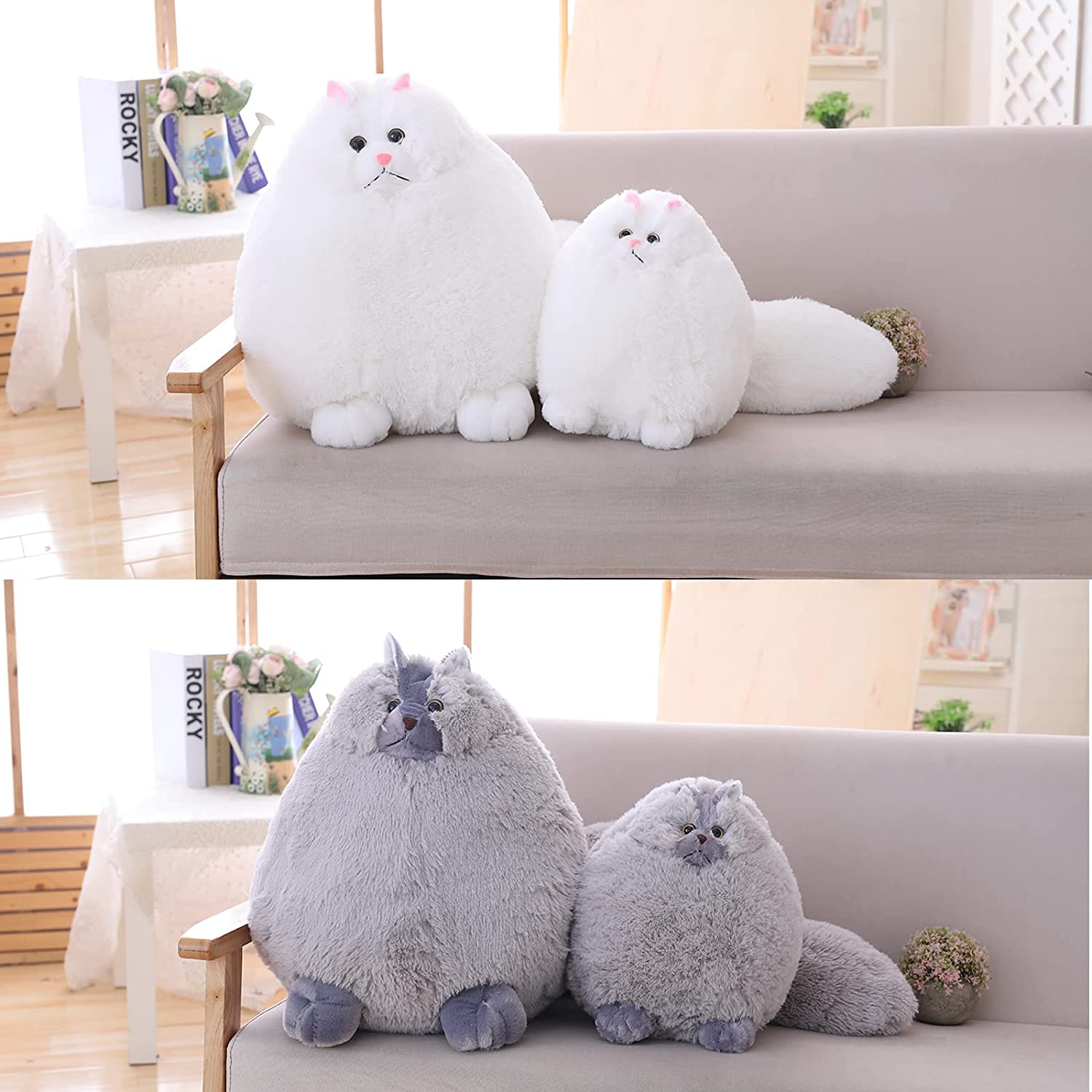 Clvsyh Katze Plüschtier 30cm - Weiches Kuscheltier Grau