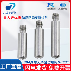 GB831 Stainless Steel Cylindrical Pin M2 <b>M3</b> M4 Slotted External Thread Headless Stepped <b>Screw</b> Shaft Pin - Product Image 2