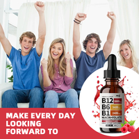 Complément alimentaire liquide de vitamine B organique, vitamine B1 B6 B12 halal, fournissant de l'énergie, gouttes de complexe de vitamine B liquide