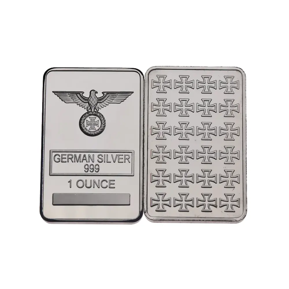 999 Silver Plated One Ounce German Cross Silver Bullion Bar Silver Coin Collection