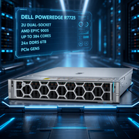Servidor en Rack PowerEdge R7725 2U, Doble EPYC, DDR5, PCIe 5.0, NVMe, Alta Frecuencia de Trading, Baja Latencia, Configuración Personalizada