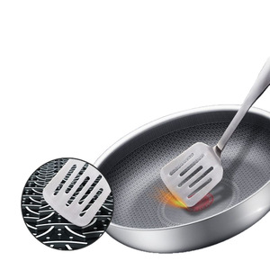 Stainless Steel Frying <b>Pan</b> Nonstick Round Skillet With Stainless Steel <b>Handle</b> Modern Design For Home Cooking - Product Image 1