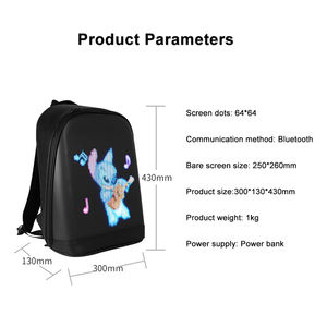 Proveedor de Mochilas con Pantalla LED, Mochila Publicitaria Luminosa para Ciclismo, Mochila Escolar con Pantalla LED HD de Carcasa Rígida - Product Image 2