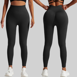 2024 diskon besar-besaran celana yoga garis vertikal legging yoga multiwarna warna polos celana yoga angkat pinggul pinggang tinggi celana yoga seksi untuk wanita - Product Image 6