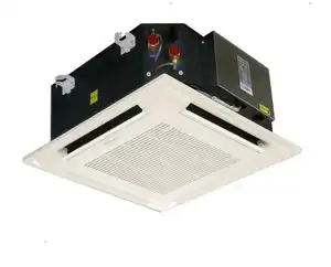 Ventilateur à cassette à 4 voies Eau réfrigérée AC 4 tubes 2 tuyaux Refroidisseur de plafond Type ventilateur fendu Unité à bobine