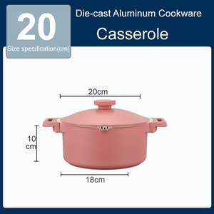 Casserole <span class=keywords><strong>en</strong></span> aluminium moulé sous pression de 20cm/24cm/28cm avec fond à induction pour la cuisson Produit élégant et durable - Product Image 2