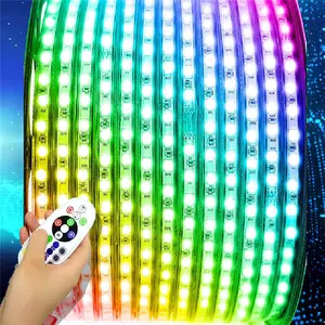 100 м/рулон светодиодный светильник IP68 220 В дом высокого напряжения 5050 60 светодиодный алюминиевый профиль RGB светодиодные полосы света водонепроницаемый