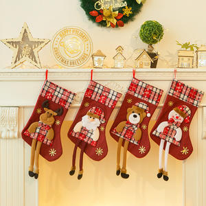 Bas <span class=keywords><strong>de</strong></span> <span class=keywords><strong>Noël</strong></span> moderne rouge personnalisé avec des chaussettes en stock imprimées avec nom brodé pour joyeux <span class=keywords><strong>Noël</strong></span> - Product Image 2
