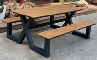 Table de pique-nique de jardin commerciale ensemble de chaises Table de parc et chaises Patio extérieur Restaurant en métal banc de Table de pique-nique en bois moderne