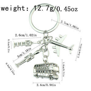 Porte-clés Grande-Bretagne <span class=keywords><strong>Londres</strong></span>, Porte-clés Bus de <span class=keywords><strong>Londres</strong></span>, Big Ben, Garde royale, Avion, Souvenir touristique, Cadeau - Product Image 6
