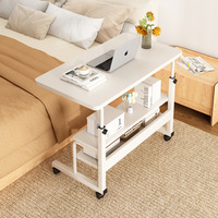 Bed naast tafel, in hoogte verstelbaar computerbureau, opklapbare laptop-koffietafel met wielen, computerbureau voor bed, computerbureau