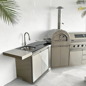 Parrilla <span class=keywords><strong>de</strong></span> barbacoa <span class=keywords><strong>de</strong></span> Gas para exteriores <span class=keywords><strong>de</strong></span> diseño moderno con horno <span class=keywords><strong>de</strong></span> Pizza, quemador lateral, nevera para diversión familiar, cocina <span class=keywords><strong>de</strong></span> <span class=keywords><strong>esquina</strong></span> al aire libre - Product Image 4