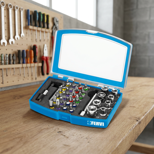 FERVI Serie 0404 Premium Hexagon Socket Inserts with Torx <b>T10</b>-T40 Bits and 25mm Adapter - Product Image 2