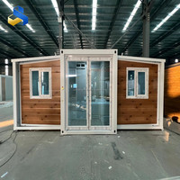 Maison conteneur préfabriquée extensible de 40 pieds, 2 chambres, bureau pliable, villa