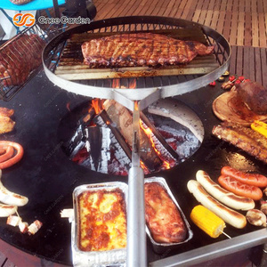 Brasero de Acero Corten Oxidado de Primera Calidad Gnee Garden con Soporte de Madera, Parrilla Moderna para Exteriores para Calefacción de Patio - Product Image 4