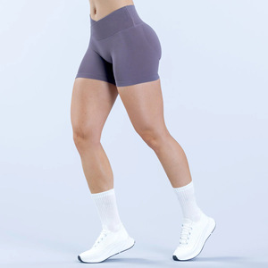 <span class=keywords><strong>Short</strong></span> de yoga sans couture à taille croisée froncé, taille moyenne, <span class=keywords><strong>style</strong></span> décontracté, patchwork chaud, <span class=keywords><strong>short</strong></span> de cyclisme pour femme - Product Image 3