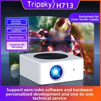 Projecteur intelligent Android 13 1080p CRT sans fil pour écran extérieur, idéal pour chambre à coucher et téléphone portable