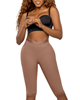 Ropa de compresión al por mayor: Faja moldeadora de control de abdomen, cintura alta, malla transparente, levantador de glúteos, hasta la rodilla, ropa interior moldeadora.