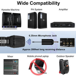 Micrófono Dinámico Inalámbrico UHF Profesional W5, Patrón Cardioide, Construcción Metálica, para Conferencias y Enseñanza - Product Image 5