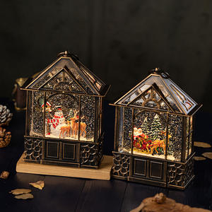 Cross Border Retro Navidad Escritorio Caja de música Nieve Anciano Bola de cristal <span class=keywords><strong>Casa</strong></span> Niños Regalo de vacaciones - Product Image 2