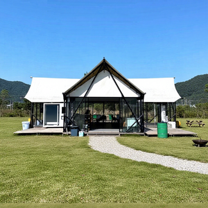 Tente de camping familiale de haute qualité pour l'extérieur, deux chambres, tente d'hôtel, tente <span class=keywords><strong>nomade</strong></span>, camping, tente de villa en verre durable de luxe - Product Image 4