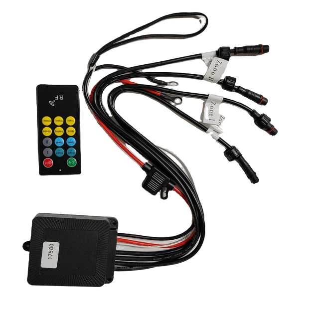Kingshowstar LED Controller Remote APP Controlled Double Zones RF Control Box Harness Module for Rock Lights Wheel Lights
