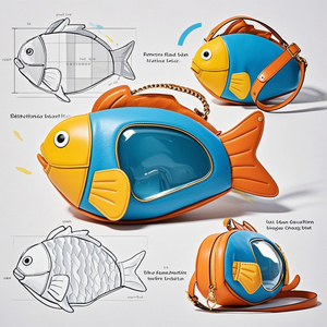 Sac Ita personnalisé en forme de poisson avec fenêtre de visualisation, impression multicolore, thème océanique d'anime, sac Ita pour l'affichage de badges - Product Image 6