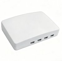 Boîtier de terminaison fibre optique de bureau intérieur 4 cœurs, boîte de distribution fibre optique FTTH 4 ports avec adaptateurs SC/LC/ST/FC et pigtails.