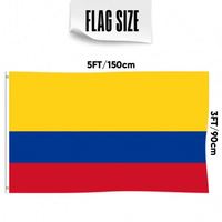 Drapeau de la Colombie personnalisable 3x5 pieds, simple face, style fanion, pour bannières nationales et drapeaux de présentation, imprimé sur commande