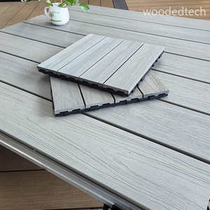 Baldosas de cubierta compuestas de plástico y madera para suelo exterior WPC ecológicas para patio junto a la piscina 30x30cm - Product Image 2