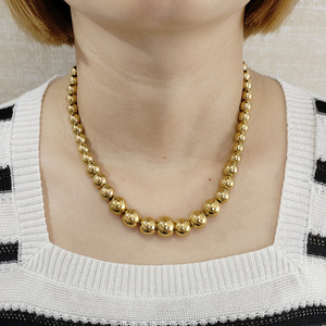 Collares de Moda con Cuentas Gruesas y Audaces 2025, Collares de Cadena de Cuentas Chapadas en Oro de Acero Inoxidable al por Mayor, Collar Hip Hop para Mujer - Product Image 1