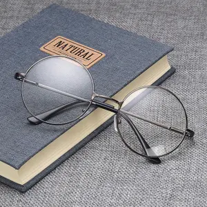 大弹性圆形透明镜片眼镜眼镜架用于阅读光学眼镜男女