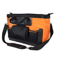 Bolsa de Herramientas Impermeable de Alta Resistencia con Parte Superior Abierta de 32x27x42CM, 5-9 Bolsillos, Correa de Hombro Extraíble, Personalizable, Soporte OEM/ODM