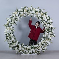 Direct van de fabriek: realistische zijden kunstbloemen boog in O-vorm voor Valentijnsdag aanzoek evenement decoratie, langdurig houdbaar