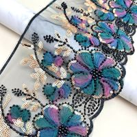Motifs en dentelle perlée bohème sur mesure, grandes quantités, appliques en tulle pour marques de mode et robes de mariée