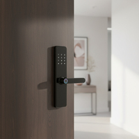 Kunci Pintu Kayu Pintar Bluelock TTlock OEM, Kontrol Aplikasi Tuya Smart, Kunci Sidik Jari, Gagang Pintu, Masuk Tanpa Kunci untuk Rumah dan Kantor