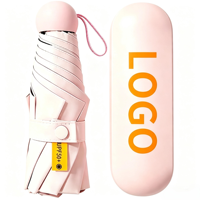 Nouveau design, vente chaude, super mini parapluie de poche portable, impression de logo personnalisé, parapluie pliable 5 sections avec boîte, provenance Chine