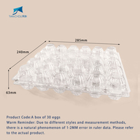 Vente en gros d'usine de barquettes à œufs en plastique transparent PET, boîte à œufs de poulet, emballage réutilisable pour 30 œufs