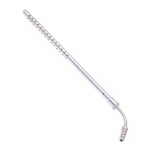 Tubo de succión Poole con vástago curvo, instrumento quirúrgico de succión de acero inoxidable para una evacuación eficiente de fluidos - Product Image 1