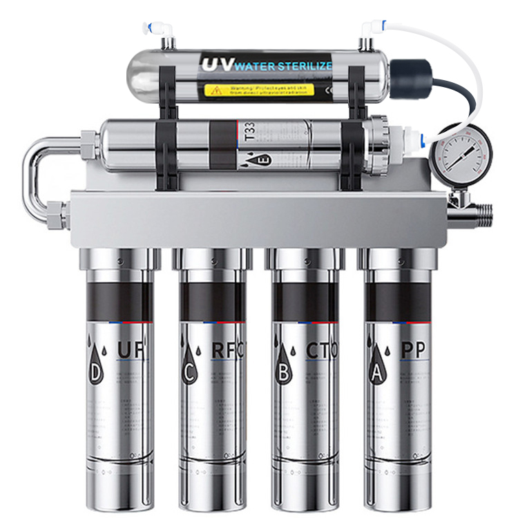 Домашняя система воды для курицы purificador de agua 5 ступеней под раковиной uf 304 очиститель воды из нержавеющей стали фильтр для воды uv для дома