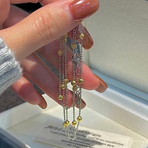 Collar de Plata de Ley S925 con Cuentas, Diseño Retro Simple con Cuentas de Flores y Arroz en Contraste, Estilo Vintage Personalizado - Product Image 1