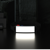 QXMOVING Lampu Kepala Darurat Portabel Luar Ruangan USB Isi Ulang Mini COB LED Senter Kepala dengan Tampilan Daya