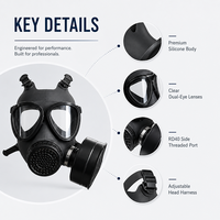 Masque à gaz intégral FNJ05, vente rapide, stock en cours d'épuisement |   Respirateur en polycarbonate RD40 certifié CE, réutilisable, OEM, multi-marchés