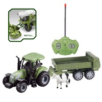 Remorque de tracteur télécommandé 27mhz 4CH tracteur de ferme télécommandé voiture de ferme avec transport Animal agricole jouet pour enfants