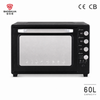 Oven Listrik 60L untuk Memanggang Bersama Keluarga dan Penggunaan Dapur Rumah 2200W 9 Mode Memasak Timer 720 Menit CB CE RoHS