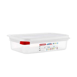 Bac alimentaire en polypropylène GN 1/4, 26,5 × 16,5 × 6,5 h cm, avec couvercle, -40/+95 ° C Araven - Product Image 1