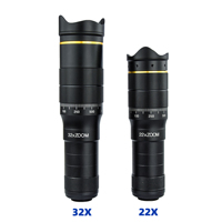 Kit d'objectif d'appareil photo pour téléphone portable avec trépied, clip universel, téléobjectif 32X, 3 en 1 pour la photographie de smartphone avec zoom optique