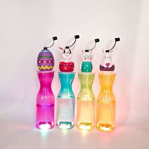 Fournitures de fête : Gobelet lumineux en plastique en forme de lapin avec paille pour Pâques - Product Image 1