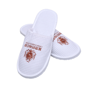 Lujo desechable personalizado Waffle blanco de moda cómodo duradero Hotel Spa aerolínea invitado zapatillas - Product Image 4