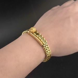 สร้อยข้อมือสแตนเลสสตีลผู้ชายแฟชั่น ดีไซน์หัวสิงโต สไตล์เรโทร เรียบง่าย ทันสมัย - Product Image 5